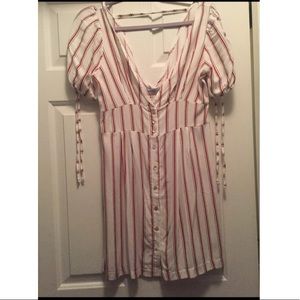 Size small Red white striped dress